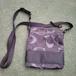 Coach Gray and Silver Crossbody Bag